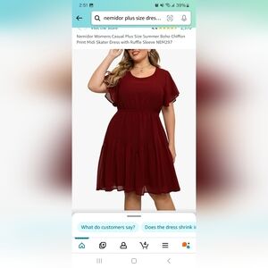 Red casual dress